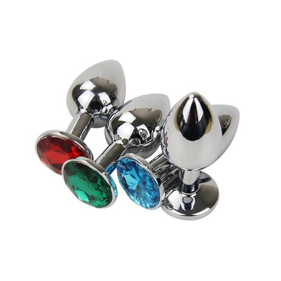 Анальна пробка з блакитним кристалом (розмір S) | Зображення 9