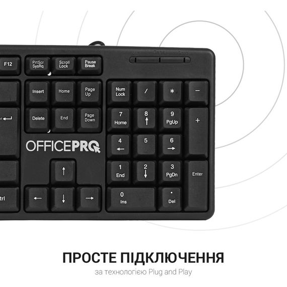 Клавіатура OfficePro SK166 USB Black (SK166) | Зображення 6