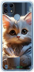 Чохол на Realme C21 Білий кіт "5646sp-2321-2448"