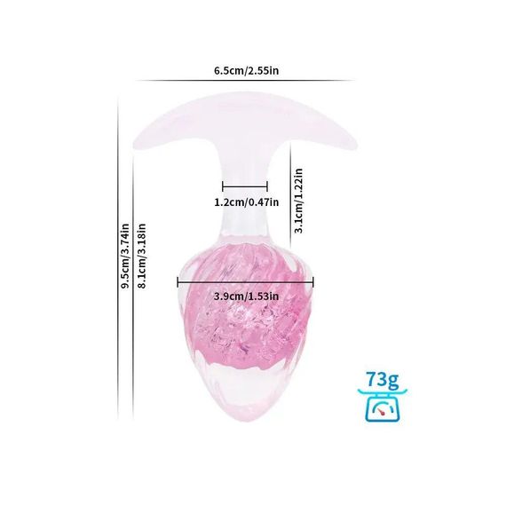 Анальна пробка Liebe Seele Icecream-shaped Crystal Anal Plug - Pink Medium Sex Aura | Зображення 1