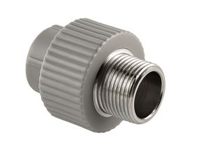 Муфта комбінована з зовнішньою різьбою PPR Ø20x1/2" сірий колір ASCO® 40/160шт