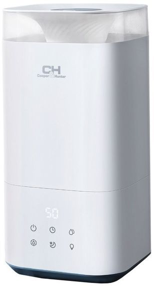 Зволожувач повітря Cooper&amp;Hunter Grenada СH-2550T 5 л, 40 м2, 250 мл/г, ультразвуковий, верхня затока, гігростат, аромакапсула, підсвічування, білий (CH-2550T)