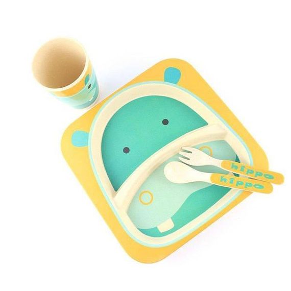 Дитячий бамбуковий посуд Bamboo Kids Set - Бегемот