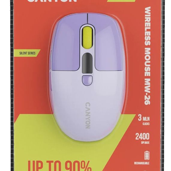 Мышь компьютерная безпроводная Canyon MW-26 Violet CNS-CMSW26V фиолетовая | Зображення 9
