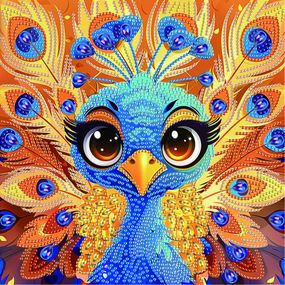 Алмазна мозаїка "Милий павич" BH039 неповна викладка 25х25 см