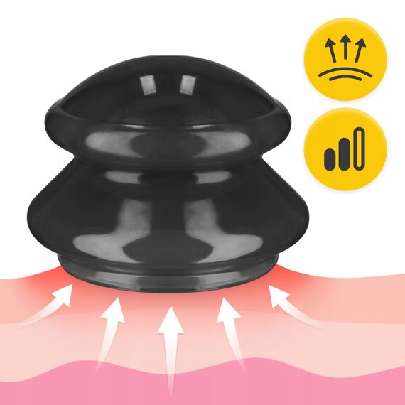 Вакуумні масажні банки 4FIZJO MED+ силіконові для тіла (китайські/атницелюлітні банки) 4 шт Black (P-5907739314932) | Зображення 3