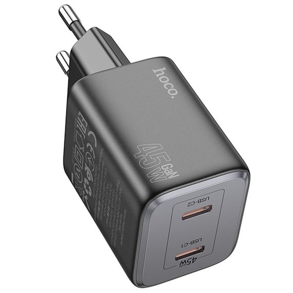 МЗП Hoco N42 Elogiado PD45W (2USB-C) Black | Зображення 1