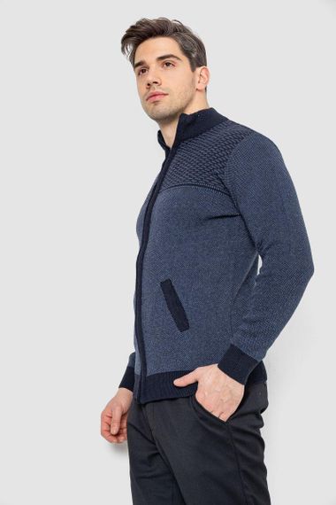 Кофта чоловіча на блискавці з кишенями, колір синій, 161R1009 | Зображення 2