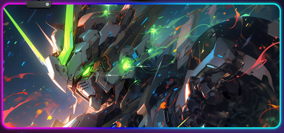 Ігрова поверхня для мишки з Аніме принтом "Євангеліон / Evangelion" LED підсвічування 800*300*4 мм 1502
