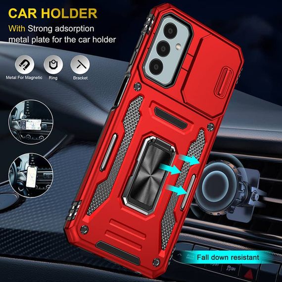 Ударостійкий чохол Camshield Army Ring для Samsung Galaxy A14 4G/5G Червоний / Red | Зображення 2