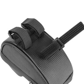 Велосумка на кермо з тримачем під телефон на блискавці F004/222G Чорна