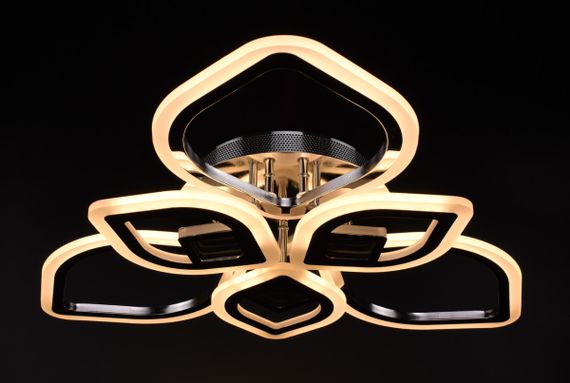 Люстра світлодіодна стельова LED світильник для квартири на стелю лед з пультом 26095 Хром 10х60х60 см. | Зображення 3