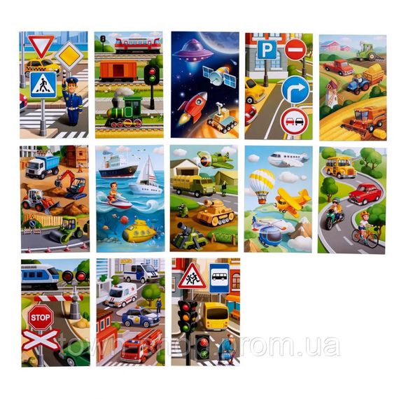 Настольная развивающая игра "Лото: транспорт" Ubumblebees (ПСФ082) PSF082, 52 фигурные фишки | Зображення 1