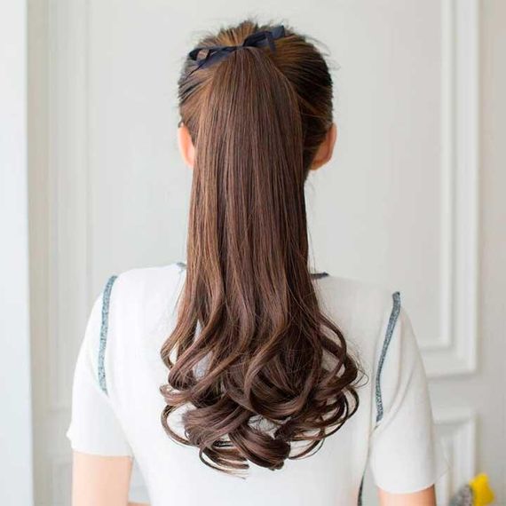 Шиньон накладной хвост на ленте Didaka волнистые волосы "Шатенка" - 48 см | Зображення 2