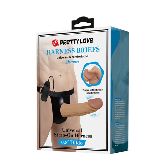 Вібрострапон порожнистий чоловічий Pretty Love Draven реалістичний, з провідним пультом, 17.5 х 3.7 см sexstyle | Зображення 4