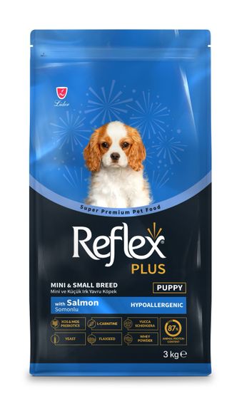 Сухой корм с лососем для щенят малых пород Reflex Plus Mini & Small Breed Puppy, 3 кг