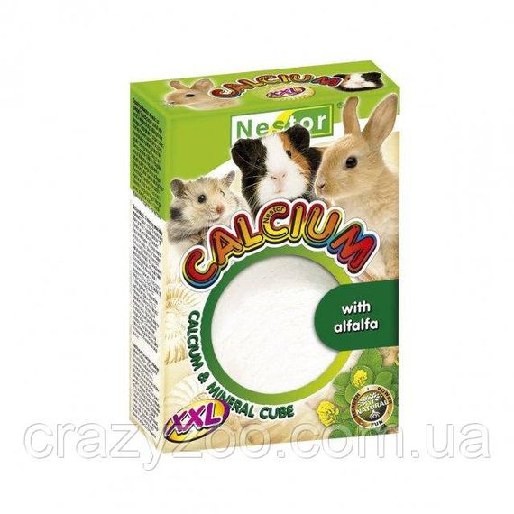 Мінеральний камінь для гризунів Nestor Calcium XXL з люцерною 100 г 0608/OGW-XLL