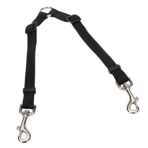 Повідець-спарка для собак Coastal 2 Dog Adjustable Coupler, 2 х 90 см, чорний