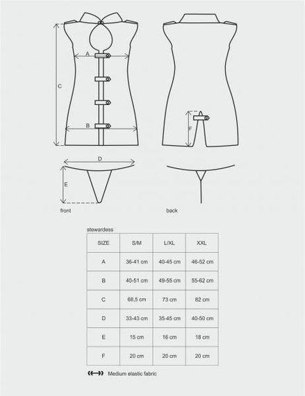 Костюм Стюардесса Stewardess Obsessive grey S/M sexstyle | Зображення 9