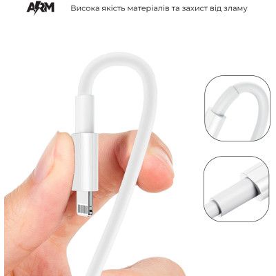 Дата кабель USB-C to USB-C 1.0m ABMM093 white Armorstandart (ARM63471) | Зображення 2
