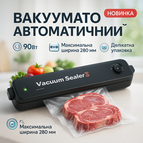 Машинка для вакуумной упаковки овощей, Вакууматор с функцией влажных продуктов, Прибор для упаковки еды BY-95