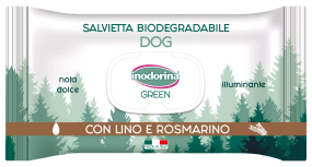 Вологі біорозкладні серветки з розмарином та льоном Inodorina Green Lino e Rosmarino для всіх типів шерсті