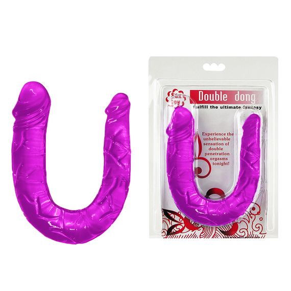 Двосторонній фалоімітатор - Double Dong Purple, 29,8 см Sex Aura