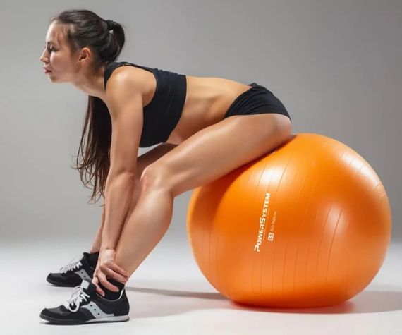 М'яч для фітнесу (фітбол) Power System PS-4013 Ø75 cm PRO Gymball Orange (PS-4013_75cm_Orange) | Зображення 1