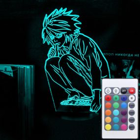 Акриловий світильник-нічник з пультом 16 кольорів L c Зошит Смерті tty-n001974