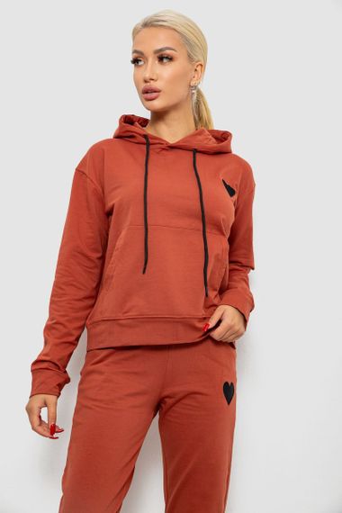 Спортивний костюм жіночий двонитка, колір теракотовий, 214R1419-004 | Зображення 1