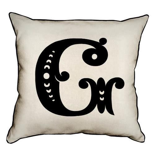 Подушка з мішковини Letter G 45x45 см (45PHB_ABC013_WH)