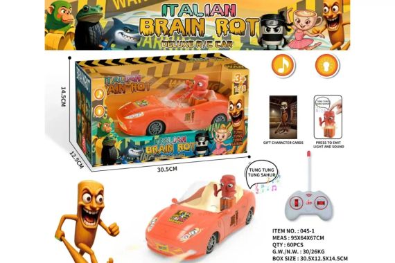 Машинка радіокерована Italian Brain Rot - Deluxe R/C Car "Tung Tung Tung Sahur"
