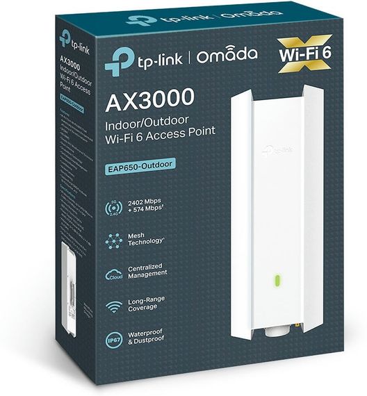 Точка доступу TP-Link  EAP650 OUTDOOR AX3000, 1xGE LAN, PoE, Passive PoE (EAP650-OUTDOOR) | Зображення 4