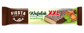Вафлі в шоколаді з горіховим кремом (начинкою) Fiesta XXL, 30 г, Польща