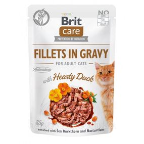 Корм влажный Brit Care Fillets in Gravy Hearty Duck д/кофе филе в соусе с уткой 85 г