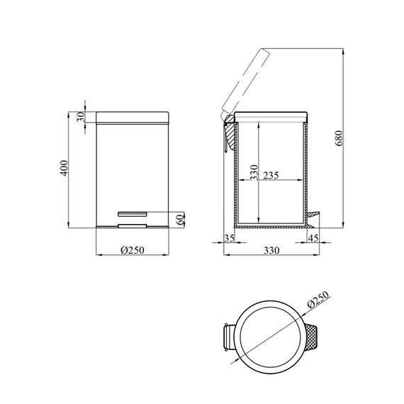 Відро для сміття Kroner KRM Rizze - ACE414 12 л (CV022924) | Зображення 1