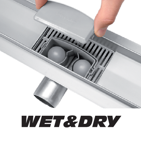 Трап напольный линейный 70х2х7 см WET-DRY нержавеющая сталь FALA-71604
