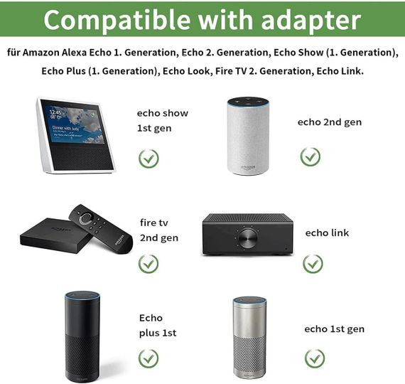 Кабель живлення AmzFwing, заміна зарядного пристрою потужністю 21 Вт Alexa Echo | Зображення 4