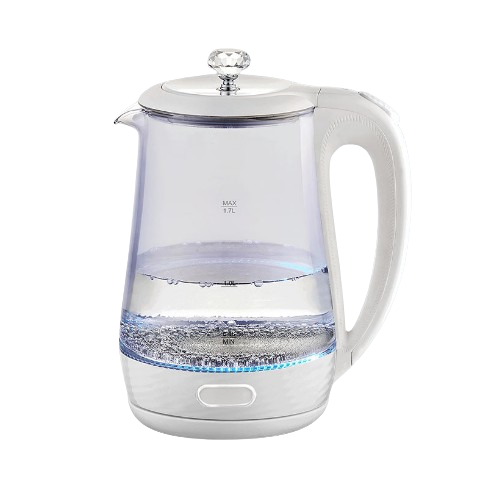 Електрочайник 1,7л 1850-2200W скло (диск) білий MR-052-WHITE Maestro