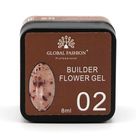 Гель для моделювання нігтів з додаванням сухоцвіту Flower Builder Gel №02, 8г