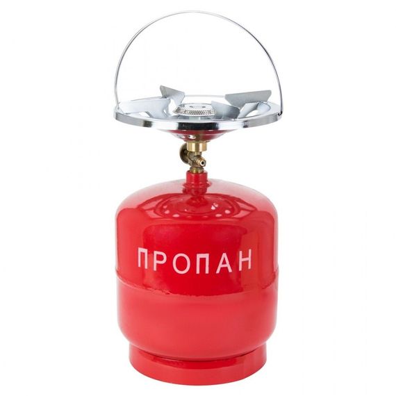 Газовий балон Пропан УКП-83 з пальником 5 л, Туристичний газовий балон з пальником червоний,5 літрів | Зображення 4