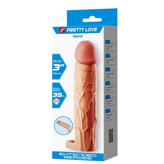 Насадка  на пеніс PRETTY LOVE Gerd Flesh, Extend your penis lenghth 3'' (76mm) Sex Aura | Зображення 1