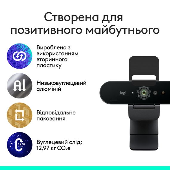 Веб-камера Logitech Brio 4K Ultra HD Graphite (960-001718) | Зображення 7