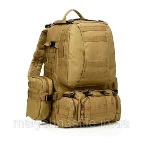 Військово-тактичний рюкзак Molle Assault 55 L+ 3 органайзери, койот