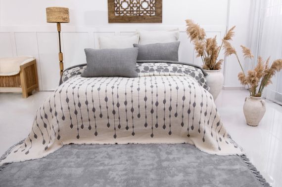 Муслінове покривало Saheser Sole 240 х 260 см. Antrasit