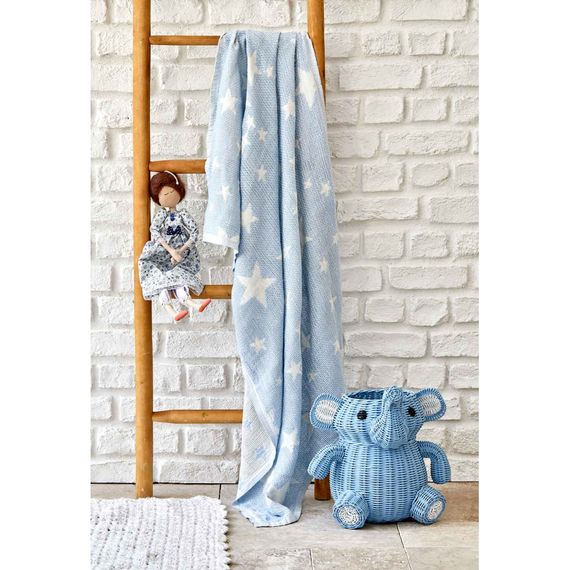 Покривало Karaca Home 9938 Туреччина 80*120  Бавовна Синій