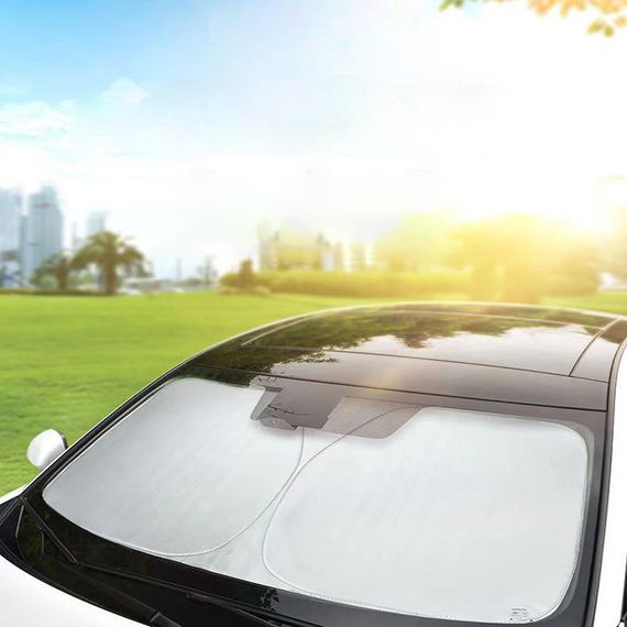 Портативный солнцезащитный автомобильный козырек на лобовое стекло (1.45x0.80m) White | Зображення 1