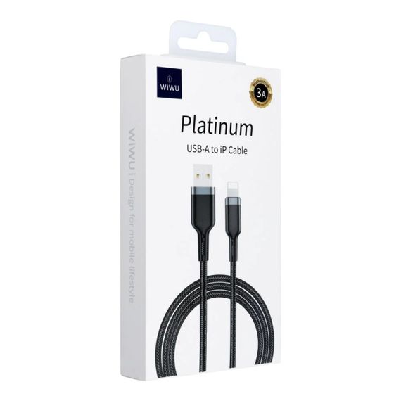 USB кабель Lightning 120cm Wiwu Platinum Series 3A /black/ Wi-C019 A-L