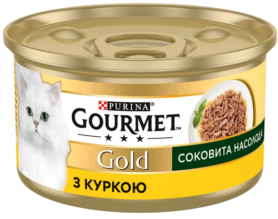 Влажный корм Purina GOURMET GOLD для взрослых котов, курица 85г | Зображення 1