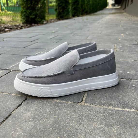Мужские серые лоферы из натуральной замши 40 размер | Зображення 7